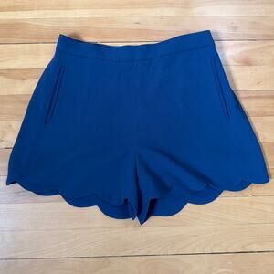 Wilfred Size 6 Dark Muted Blue High Rise Scalloped Hem Shorts
